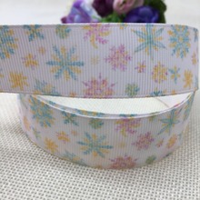 1"(25mm)snowflake cartoon ribbon high quality printed polyester ribbon 5 yards, DIY handmade materials, wedding gift wrap 2024 - buy cheap