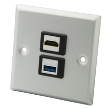 86 Style  Aluminum HDMI USB 3.0 Female To Female Wall Plate 2024 - buy cheap