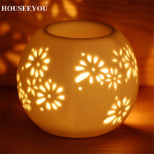 Creative Pure White Hollow Oil Burner Ceramic Aroma Burner Essential Oil Lamps Fresh Air Home Office Decor Use In Living Room 2024 - buy cheap