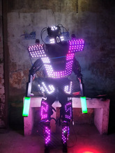 Led robô terno colorido luminoso brilhante usa trajes de dança modelo mostrar vestido roupas dj bar desempenho 2024 - compre barato