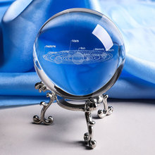 Bola de cristal de planetas del Sistema Solar 3d, 60/70mm, globo grabado con láser, modelo en miniatura, decoración del hogar, regalo ornamental de Astronomía 2024 - compra barato