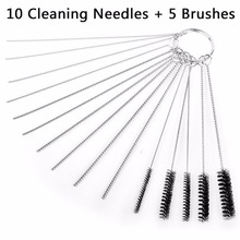 10PCS/set Cleaning Needles+5x Brushes Carburetor Carbon Dirt Jet Remove Tool Kit 2024 - buy cheap