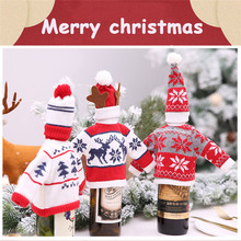 Модные рождественские Чехлы для бутылок вина рождественские Семейные рождественские украшения для вечеринки и ужина Санта-Клаус Чехлы для бутылок вина 2024 - купить недорого