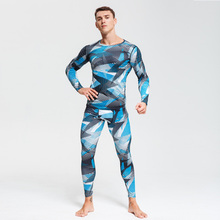 Camuflaje chándal conjunto para hombre corriendo medias conjunto de compresión gimnasio talladora del cuerpo músculo camisa de ciclismo chándal de los deportes 2024 - compra barato