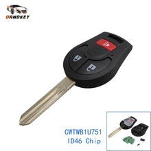 Dandkey CWTWB1U751 With ID46 Chip 3 Buttons Remote Key Fob For Nissan Cube 2009-2012 Rogue 2008-2013 Juke Smart Car Key 2024 - buy cheap