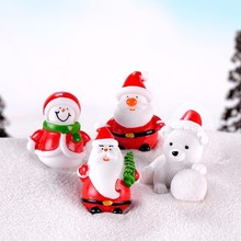Santa Claus Snowman Christmas Decorations For Home Statue Model Car Ornament Craft Bonsai Decor Miniature Fairy Garden DIY 2024 - buy cheap