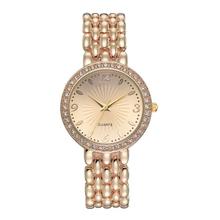 Relógio de pulso feminino luxuoso de cristal, moderno relógio de quartzo para mulheres aço inoxidável 2024 - compre barato