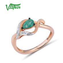 Женское кольцо VISTOSO, Золотое кольцо из розового золота 14 к 585 пробы с блестящим алмазом 2024 - купить недорого