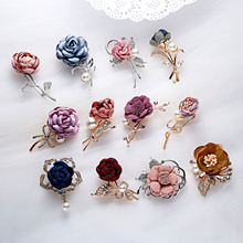 RINHOO Ladies Cloth Art Pearl Fabric Flower Brooch Pin Cardigan Shirt Shawl Pin Professional Coat Badge Jewelry Accessories 2024 - buy cheap