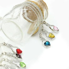 Wokud Brand Fashion Wishing Bottle Necklace Choker Love Drift Bottles Colorful Heart Crystal Pendant Necklace for Girls Gift 2024 - buy cheap