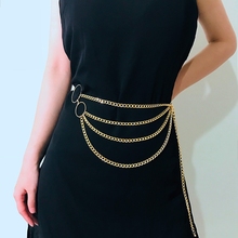 New Fashion 2019 Women Retro Metal Waist Chain Belt 4 Layer Dress Waistband Body Chain Belts Chunky Fringes For Female 2024 - buy cheap