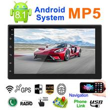 Автомобильный плеер для Android 8,1, 16 Гб памяти, 7-дюймовая Кнопка сенсорного экрана, HD Автомобильный Bluetooth MP5 плеер 2 DIN, универсальный G-плеер 2024 - купить недорого