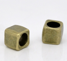 DoreenBeads-espaciadores de cubos de tono bronce, cuentas de 6x6mm (B12940), yiwu, 50 unidades 2024 - compra barato