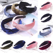 HIRIGIN Fashion Womens Headband Twist Hairband Bow Knot Cross Tie Velvet Headwrap Hair Band Suit 2024 - buy cheap