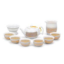 China Blue And White Porcelain Exquisite Tea Set Ceramic Set Of Kung Fu Tea Set Honeycomb Hollow Teapot Cup Lid Bowl 2024 - buy cheap