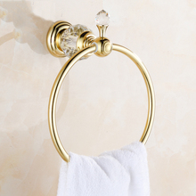 Towel Rings Luxury Crystal Brass Gold Towel Ring Towel Holder Bath Towel Bar Bathroom Accessories Home Decoration Useful 2024 - buy cheap