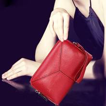 New PU Leather Women's Wallet Vintage Solid Female Day Clutch Coin Purse Ladies Zipper Carteira Wallet Women Elegant Party Bag 2024 - buy cheap