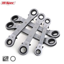 Hi-Spec 5pc 6-21mm Ratchet Torque Wrench Tool Set Double Box End Offset Ring Key Set Bend Ratchet Wrenches Spanner Universal Key 2024 - buy cheap