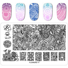 Imagens 16.3*10.3cm para decoração de unhas, modelos de estampagem, estênceis e designs sortidos, faça você mesmo, imagem de acrílico, flor, animal 2024 - compre barato