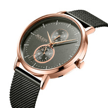 Настоящие многофункциональные мужские часы, японские часы Mov't Hours, прекрасный модный браслет из нержавеющей стали, подарок на день рождения для мальчика, коробка Julius 2024 - купить недорого