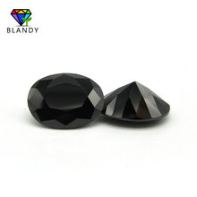 Wholesale Price 5A Quality 100pcs 10*12mm Oval Cut Black Glass Gem Stone Synthetic Beads for Fashion Jewelry 2024 - buy cheap