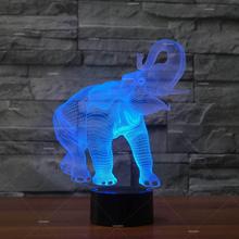 Elefante Animal 7 colores cambio 3d luz de noche Led Mesa niños lámpara regalo Fule venta directa de fábrica accesorios de luz 3d 2024 - compra barato