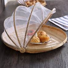 1Pc Hand Woven Bug Proof Basket Dustproof Picnic Basket Handmade Fruit Vegetable Bread Cover Wicker Basket 2024 - buy cheap