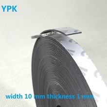 10 Meters/LOT Anisotropic Magnetic Strip 10*1 mm Self Adhesive Flexible Rubber Magnet 10x1mm Tape 10mm x 1mm 2024 - buy cheap
