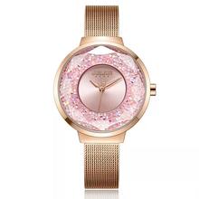 Relógio feminino quartz miyota, relógio de quartzo com pulseira fina de aço inoxidável, presente de aniversário para meninas, caixa julios 2024 - compre barato