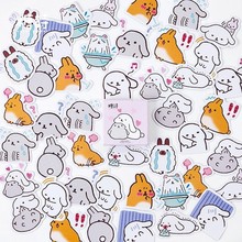 Etiqueta de papel Lop Rabbit para manualidades, pegatinas de sellado para álbum de recortes, decoración para diario, papelería DIY, 45 Uds./caja 2024 - compra barato