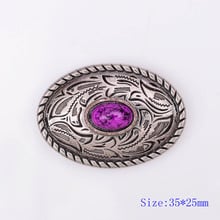 10X 35X25MM Western Antique Sliver Purple Turquoise Engraved Saddle Tack Belt Prairie Dust Oval Conchos 2024 - buy cheap