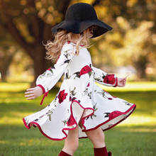 US Kids Baby Girls Floral Party Dress Long Sleeve Tutu Princess Dress Clothes 2024 - buy cheap