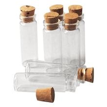 20 Uds. De botellas de vidrio de corcho transparente diminutas, 11x32mm, frascos de 2Ml 2024 - compra barato