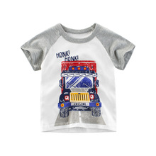 Camiseta de coche de dibujos animados para niño, ropa para niño, Tops de algodón, camisetas para bebé, camisetas para niño pequeño 2024 - compra barato