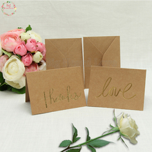 100pcs Love Thanks Invitation Card Wedding Favor Bridal Shower Thank You Card Invitations Place Card Wedding Party With Envelope 2024 - buy cheap