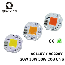 AC 110V 220V 20W 30W 50W LED COB чип лампа с умным IC драйвером белый теплый полный спектр белого света для прожектора DIY 2024 - купить недорого
