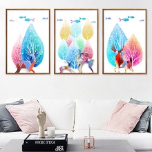Pintura tripla geométrica colorida, pintura criativa simples e nórdica abstrata para sala de estar, desenho decorativo sem moldura 2024 - compre barato