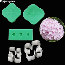 Moldes veiners de flores rohortência, moldes de silicone para fondant, pasta de goma, argila, papel água, ferramentas de decoração de bolo cs218 2024 - compre barato