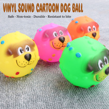 Brinquedo interativo para cães pequenos, bola de brinquedo com cola de vinil, resistente à mordida e mordida de 7cm de diâmetro 2024 - compre barato