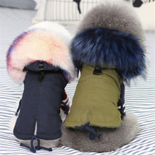 Winter Dog Clothes Luxury Faux Fur Collar Dog Coat for Small Dog Warm Windproof Pet Parka Fleece Lined Puppy Jacket Dog Clothing 2024 - buy cheap