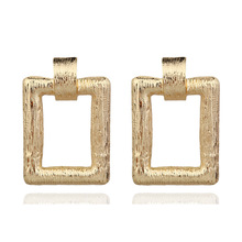 2020 New Punk Long Square Statement Dangle Earrings For Women Metal Gold Color Big Geometry Hanging Eardrop Female ZA Jewelry 2024 - buy cheap