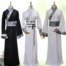 Fantasia hanfu tradicional chinesa para homens, roupa masculina da dinasmo tang, roupa de dança folclórica antiga, roupa de desempenho de palco, traje cosplay 2024 - compre barato