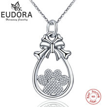 Женское серебряное ожерелье EUDORA, ожерелье из стерлингового серебра 925 пробы с кубическим цирконием, ювелирное изделие CYD100 2024 - купить недорого