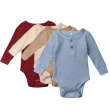 0-24M Newborn Baby Girls Boys Bodysuit Infant Long Sleeve Autumn O-neck Jumpsuit Outfits Soild Cotton Sunsuit Clothes 2020 Sale 2024 - buy cheap