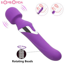 Dual Anal Dildo Vibrator G spot Masturbator,360 Rotating Beads Magic Wand Vibrators,Clitoris Stimulate Adult Sex Toys for Woman 2024 - buy cheap