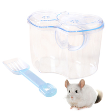 Hamster pequeno, banheiro de plástico, areia, casa de banho, sauna, banheira com colher para chinchila, animais pequenos 2024 - compre barato