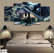 5 Panel NieR:Automata 2B Game Canvas Printed Painting For Living Room Wall Art Home Decor HD Picture Artworks Modern Poster 2024 - buy cheap