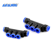 Air Pneumatic Fitting PK Hose Tube Push In 5 Port Gas Quick Fittings Connector Coupler 5 Way One Touch 8mm 10mm 6mm 4mm 12mm OD 2024 - buy cheap