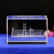 3d gravação a laser canterbury catedral decoração para casa ornamentos de cristal casamento viagem presentes comemorativos lembrança 2024 - compre barato