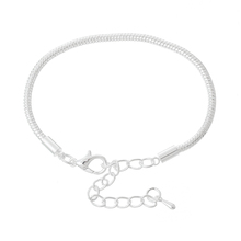 Silver Plated Snake Chain Bracelets Fit European Charm Beads 4 PCs, 15cmx2.5mm (B04196) 2024 - buy cheap